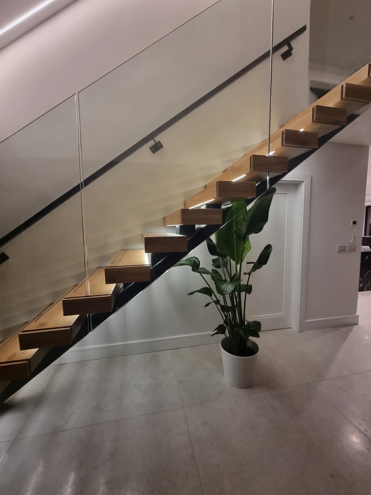 Floating Staircase with LED lighting