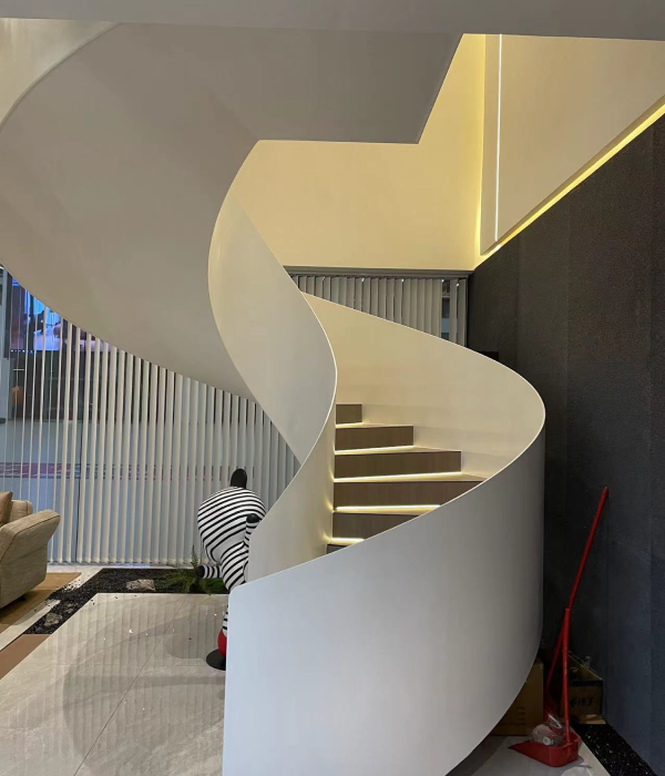 Modern clean staircase manufacturing facility